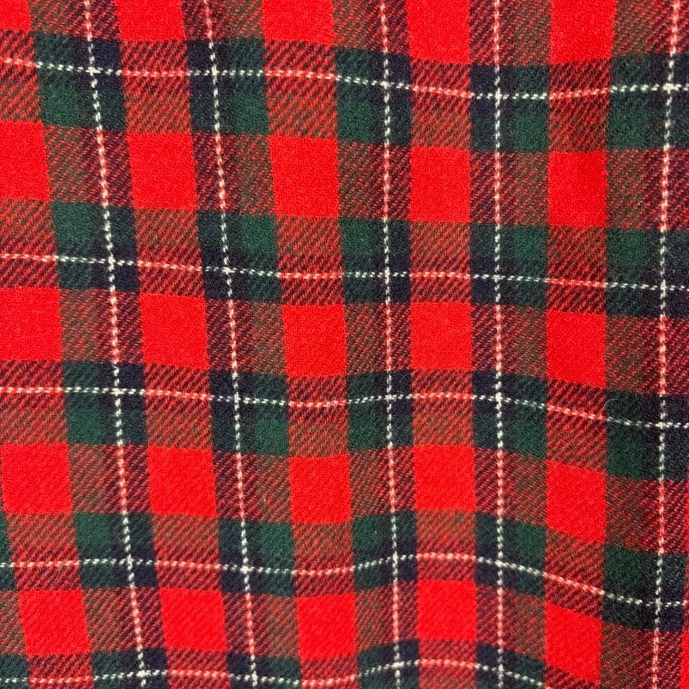 Vtg Pendleton Red Tartan Plaid Pleat Wool Skirt Sz 34‎ Holiday Festive Preppy